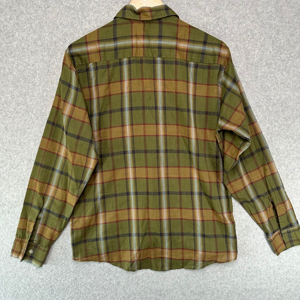 Vintage Du Mauriet Plaid Shirt Olive Quiet Luxury Old Money Mens M - Picture 3 of 6